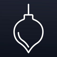 Christmas tree toy icon. Outline christmas tree toy vector icon for web design isolated on black background
