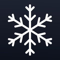 Snowflake icon. Outline snowflake vector icon for web design isolated on black background