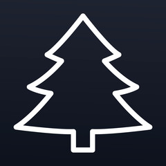 Fototapeta premium Christmas fir tree icon. Outline christmas fir tree vector icon for web design isolated on black background