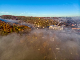 Jena Thuringia above the fog
