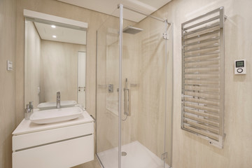 Interior of a spacious bathroom in a luxury villa