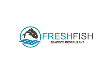 Obraz premium abstract fish icon for restaurant menu design isolated on white background