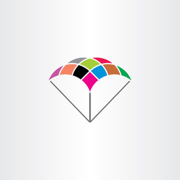 parachute logo symbol colorful icon vector