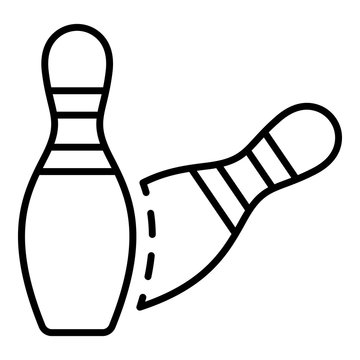 Bowling skittles icon. Outline bowling skittles vector icon for web design isolated on white background