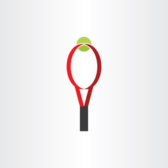 tennis racket and ball clipart logo vector icon