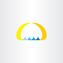 water logo waves tourism symbol element sign