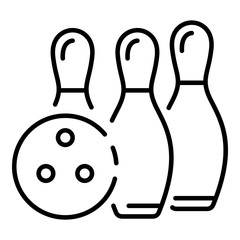 Fototapeta premium Bowling victory icon. Outline bowling victory vector icon for web design isolated on white background