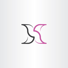 x letter logo black purple vector icon symbol