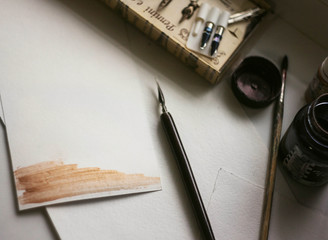 Beautiful paper for calligraphy or lettering with a writing pen