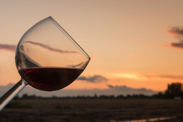 Wine at sunset