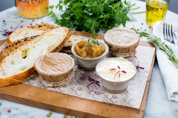 breakfast with bread and eggs