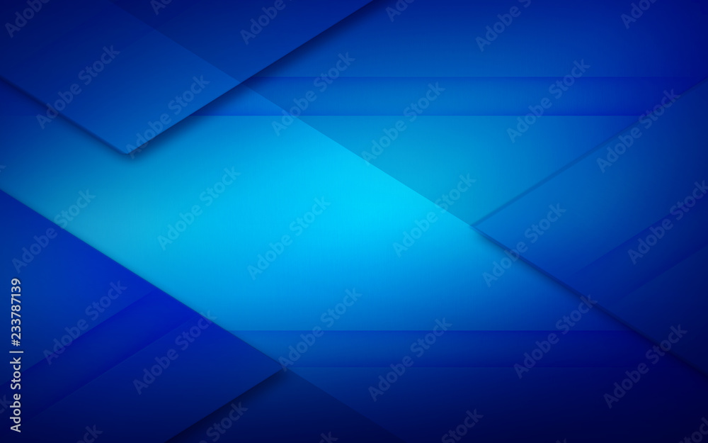 Wall mural blue background with geometric elements to place objects or text