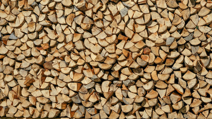 background of chopped logs in folded palenitsa