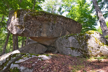 Altar stone, ancient geological structure in the heart of the Sila National Park, Calabria, Italy