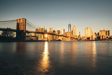 New york city skyline with Brooklyn bridge
