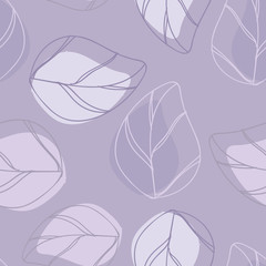Vector Lilac Abstract Leaves Seamless Pattern