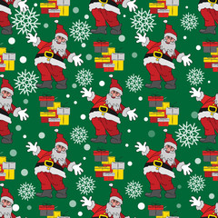 Seamless pattern for Christmas packaging, textiles,  holiday symbols illustration