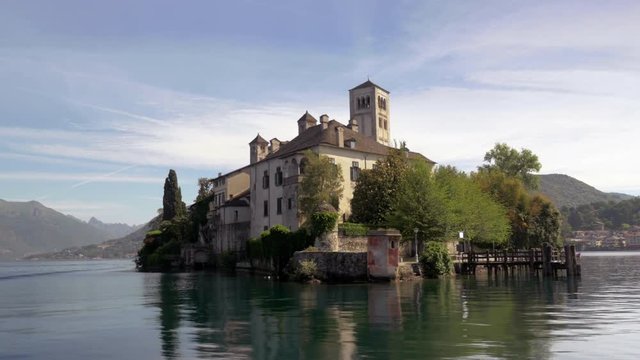 Isola San Giulio Island Panorama in Piedmont Italy