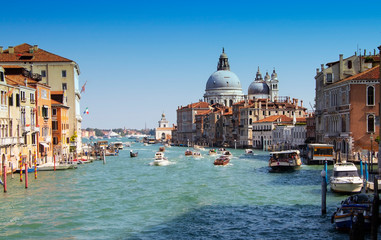 Obraz na płótnie Canvas Grand Canal and Basilica Santa Maria della Salute Venice Italy.Cityscape and landscape of beautiful Venice.