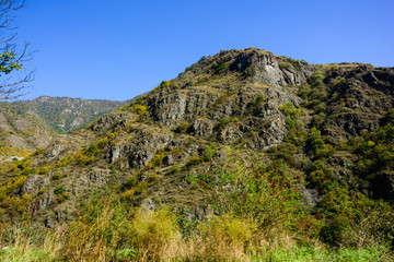 Obraz premium Beautiful autumn landscape with mountains and forest, Armenia