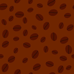 Coffee bean seamless background. Vector illustration