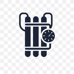 Time Bomb with Clock transparent icon. Time Bomb with Clock symbol design from Army collection. Simple element vector illustration. Can be used in web and mobile.