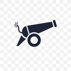 Cannon transparent icon. Cannon symbol design from Army collection. Simple element vector illustration. Can be used in web and mobile.