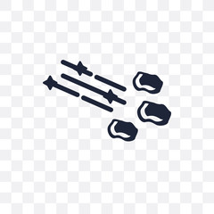 Meteor shower transparent icon. Meteor shower symbol design from Astronomy collection. Simple element vector illustration. Can be used in web and mobile.