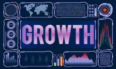 Futuristic User Interface With the Word Growth