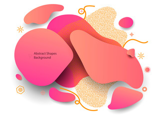 Abstract shapes dynamic concept background. Unique decorative graphic elements. Banner art with a gradient shape. Minimal modern style colored composition. EPS10 vector.