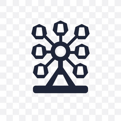 Ferris wheel transparent icon. Ferris wheel symbol design from Entertainment collection. Simple element vector illustration. Can be used in web and mobile.