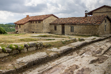 Fototapeta na wymiar old stone houses with tiles