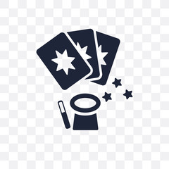 Magic cards transparent icon. Magic cards symbol design from Entertainment collection. Simple element vector illustration. Can be used in web and mobile.