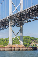 Construction detail Forth Road Bridge over Firth of Forth, Scotland