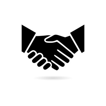 recommend clip art: Black Business agreement handshake or friendly handshake, Partnership icon or logo