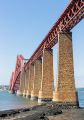 Fototapeta premium Forth Bridge over Firth of Forth near Queensferry in Scotland