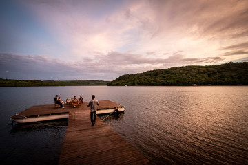 sunset on lake