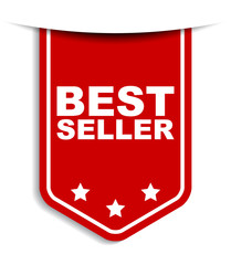 red vector banner best seller