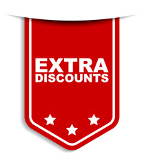 red vector banner extra discounts