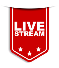 red vector banner live stream