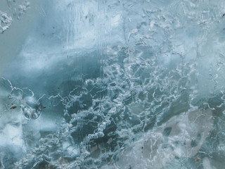 Bubbles through glacier ice
