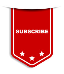 red vector banner subscribe