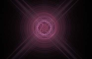 Pink cross abstract fractal on black background. Fantasy fractal texture. Digital art. 3D rendering. Computer generated image.