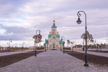 Church of the Holy Martyr Tatiana in Russia in the early afternoon spring