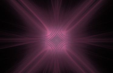 Pink cross swirl abstract fractal on black background. Fantasy fractal texture. Digital art. 3D rendering. Computer generated image.