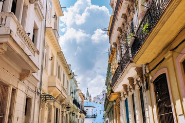 Narrow street in Old Havana, Cuba