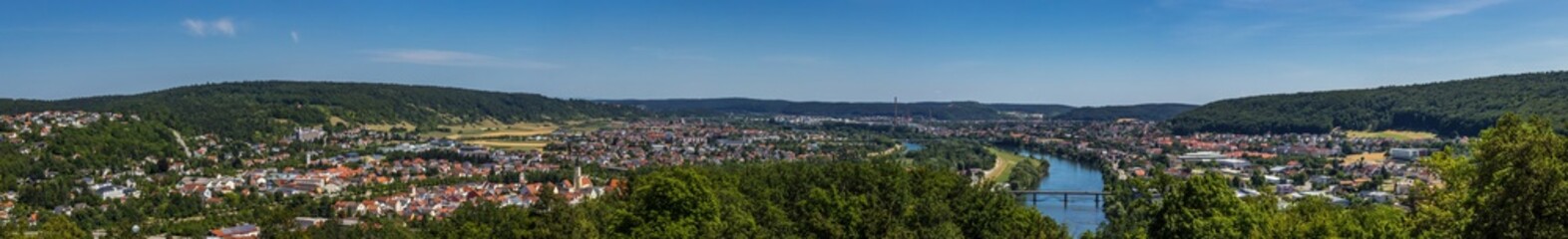 Fototapeta na wymiar Stitched High-resolution panorama at the famous Befreiungshalle-Kelheim-Bavar