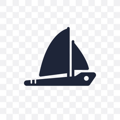 Sailboat transparent icon. Sailboat symbol design from Transportation collection. Simple element vector illustration. Can be used in web and mobile.