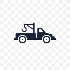 Tow truck transparent icon. Tow truck symbol design from Transportation collection. Simple element vector illustration. Can be used in web and mobile.