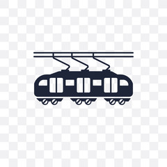 Train transparent icon. Train symbol design from Transportation collection. Simple element vector illustration. Can be used in web and mobile.